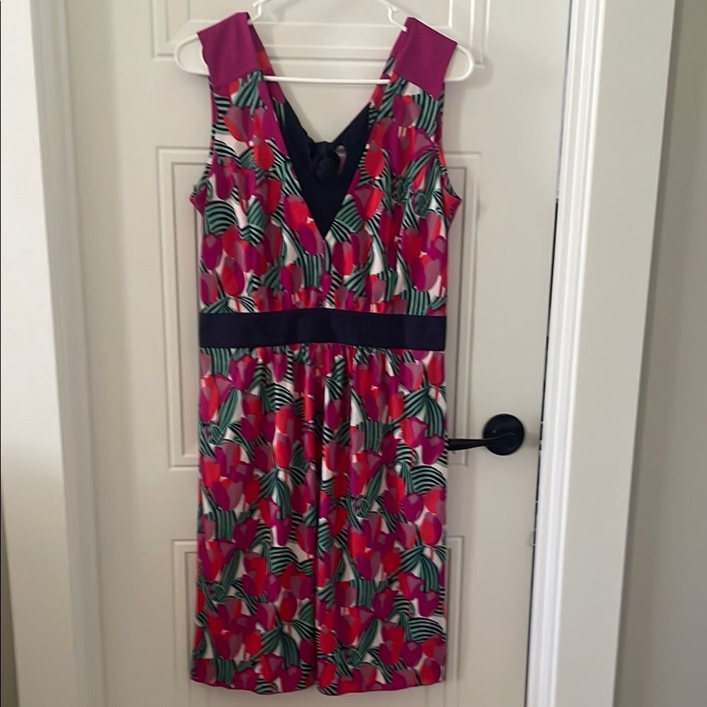 Tory Burch Pink and Green Patterned Dress
